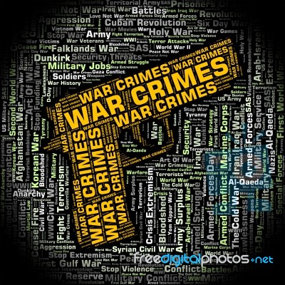 War Crimes Represents Illegal Act And Battles Stock Image