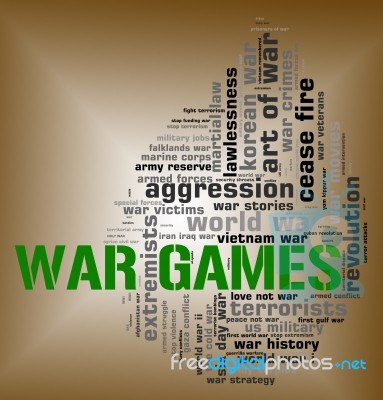 War Games Represents Military Action And Battle Stock Image