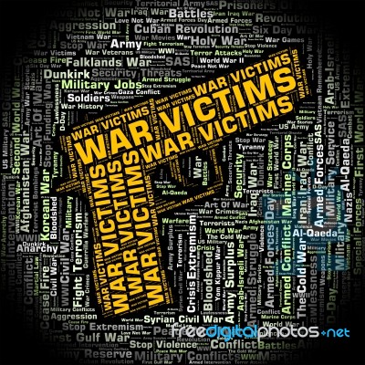 War Victims Means Injured Party And Clashes Stock Image