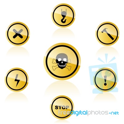 Warning Icons Stock Image