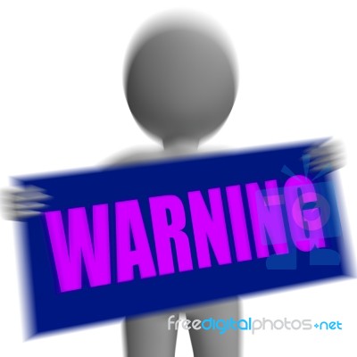 Warning Sign Character Displays Danger And Hazard Stock Image