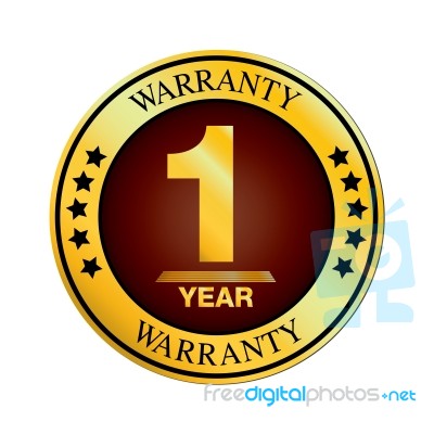 Warranty Design. 1 Year Warranty Design Isolated On White Background Stock Image