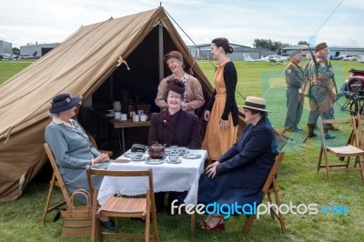 Wartime Re-enactment At Shoreham Airshow Stock Photo