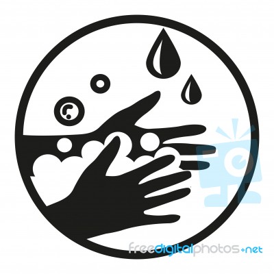 Washing Hand Sign For Covid19 Corona Virus Concept Stock Image