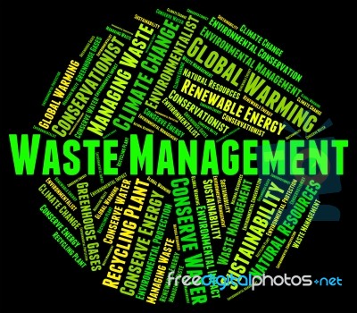 Waste Management Indicates Get Rid And Collection Stock Image