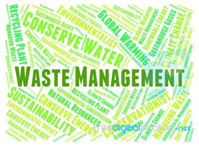 Waste Management Means Get Rid And Disposal Stock Image