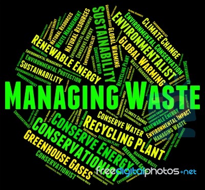 Waste Management Means Process Word And Collection Stock Image