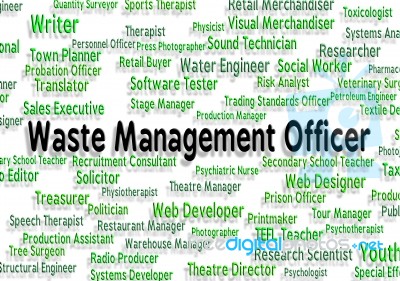 Waste Management Officer Representing Garbage Text And Rubbish Stock Image Waste Management Officer Representing Garbage Text And Rubbish Stock Image