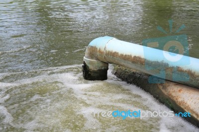 Waste Water Flow From Water Pipe Stock Photo