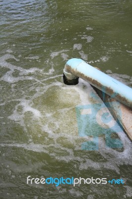 Waste Water Flow From Water Pipe Stock Photo