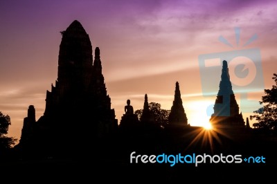 Wat Chaiwattanaram Stock Photo