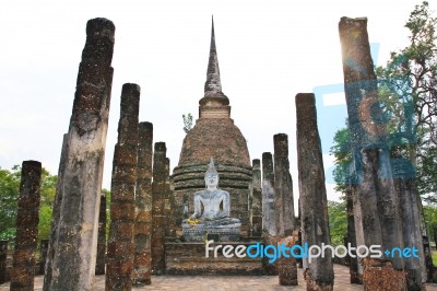 Wat Sa Si In Sukhothai Historical Park, Thailand Stock Photo