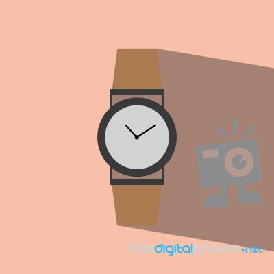 Watch Flat Icon   Illustration  Stock Image