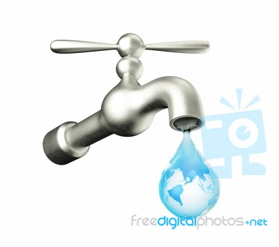 Water Drop Earth Globe Environmental Concept Stock Image