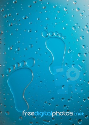 Water Drop Foot Print Stock Image