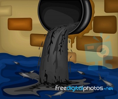 Water Pollution From Industry Stock Image