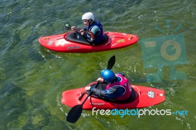 Water Sports At The Cardiff International White Water Centre Stock Photo