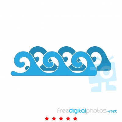 Water Wave Icon .  Flat Style Stock Image