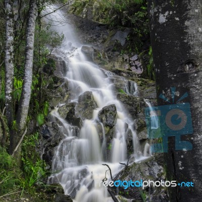 Waterfall In Cradle Mountain Stock Photo