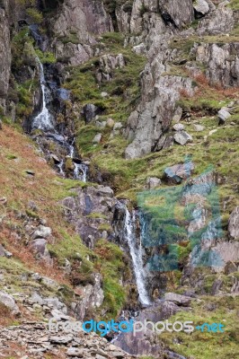 Waterfall In Snowdownia National Park Stock Photo