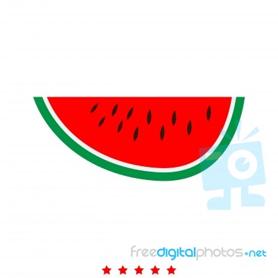 Watermelon Icon .  Flat Style Stock Image