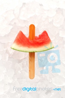 Watermelon Popsicle Yummy Fresh Summer Fruit Sweet Dessert Stock Photo