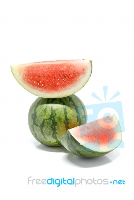Watermelon White Background Stock Photo