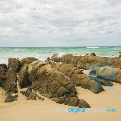 Waves And Beach At Snapper Rock, New South Wales Stock Photo