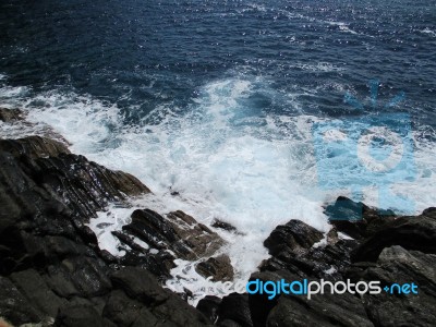 Waves Crashing On The Rocks E Stock Photo Waves Crashing On The Rocks E Stock Photo