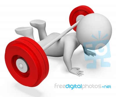 Weak Gym Indicates Bar Bell And Barbell 3d Rendering Stock Image