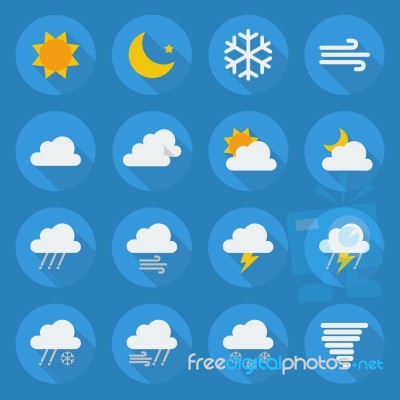 Weather Flat Icon Set Stock Image