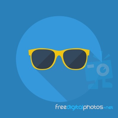 Weather Flat Icon. Sunglasses Stock Image