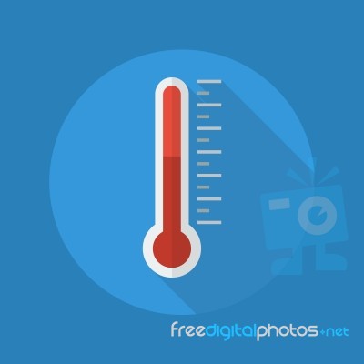 Weather Flat Icon. Thermometer Stock Image