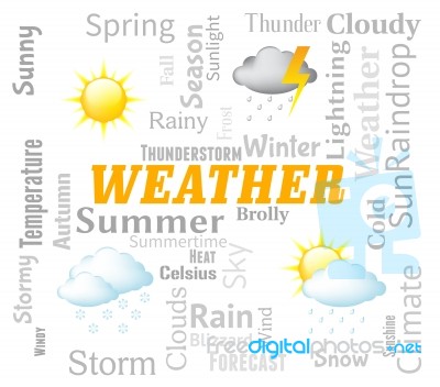 Weather Forecast Indicates Meteorological Conditions And Forecas… Stock Image