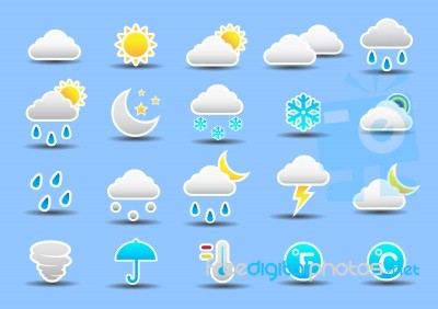 Weather Icon Set Stock Image