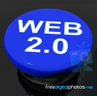 Web 2.0 Button Means Dynamic User Www Stock Image