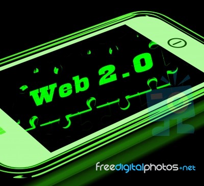 Web 2.0 On Smartphone Showing Social Networking Stock Image