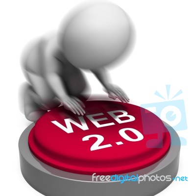 Web 2.0 Pressed Means Website Platform And Type Stock Image