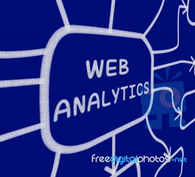 Web Analytics Diagram Means Collection And Analysis Of Online Da… Stock Image