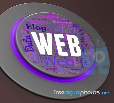 Web Button Shows Websites Online And Control 3d Rendering Stock Image