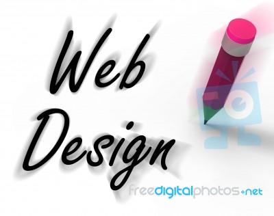 Web Design With Pencil Displays Written Plan For Internet Creati… Stock Image
