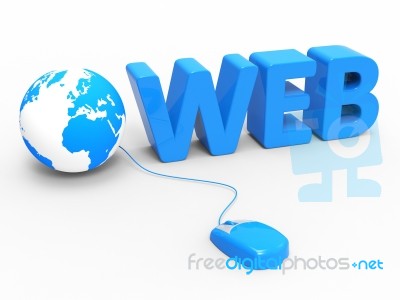 Web Global Means Globally Internet And Worldwide Stock Image