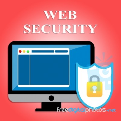 Web Security Shows Keyboard Computing And Pc Stock Image