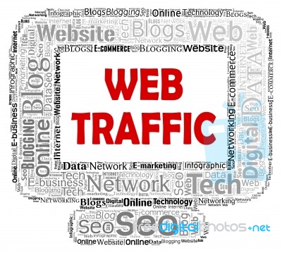 Web Traffic Represents Www Computer And Customer Stock Image