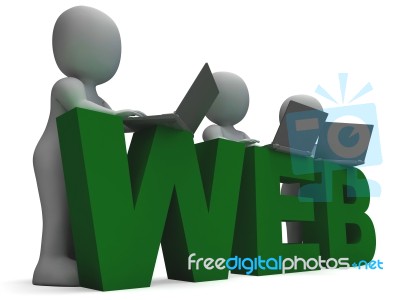 Web Word Shows World Wide Web Stock Image