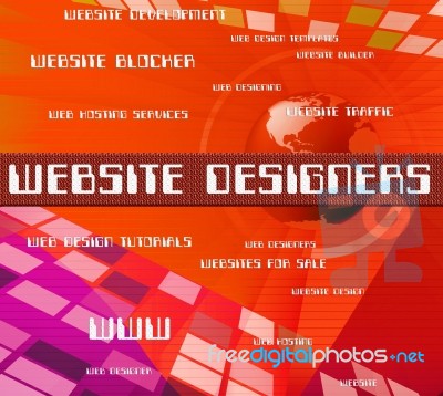 Website Designers Represents Word Text And Domain Stock Image