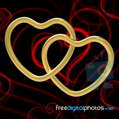 Wedding Rings Means Heart Shape And Couple Stock Image