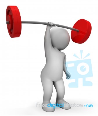 Weight Lifting Means Workout Equipment And Barbell 3d Rendering Stock Image