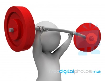 Weight Lifting Represents Physical Activity And Empowerment 3d R… Stock Image