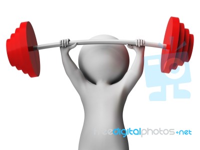 Weight Lifting Represents Workout Equipment And Athletic 3d Rend… Stock Image